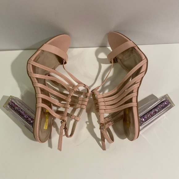 Qupid Women's 10 Pink Strappy Heels - Picture 5 of 8